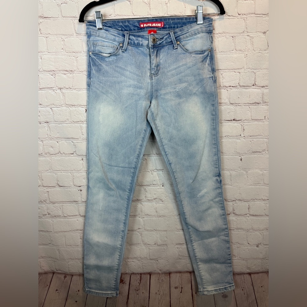 ELITE JEANS WOMEN'S STRETCH light wash skinny jeans, sz 5 6